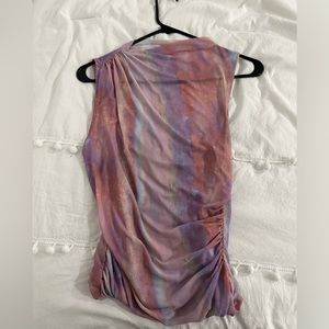 Zara Printed Tulle Top Pink/Purple